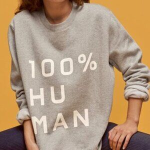 Everlane The 100% Human Unisex Cotton Typography Sweatshirt Grey S